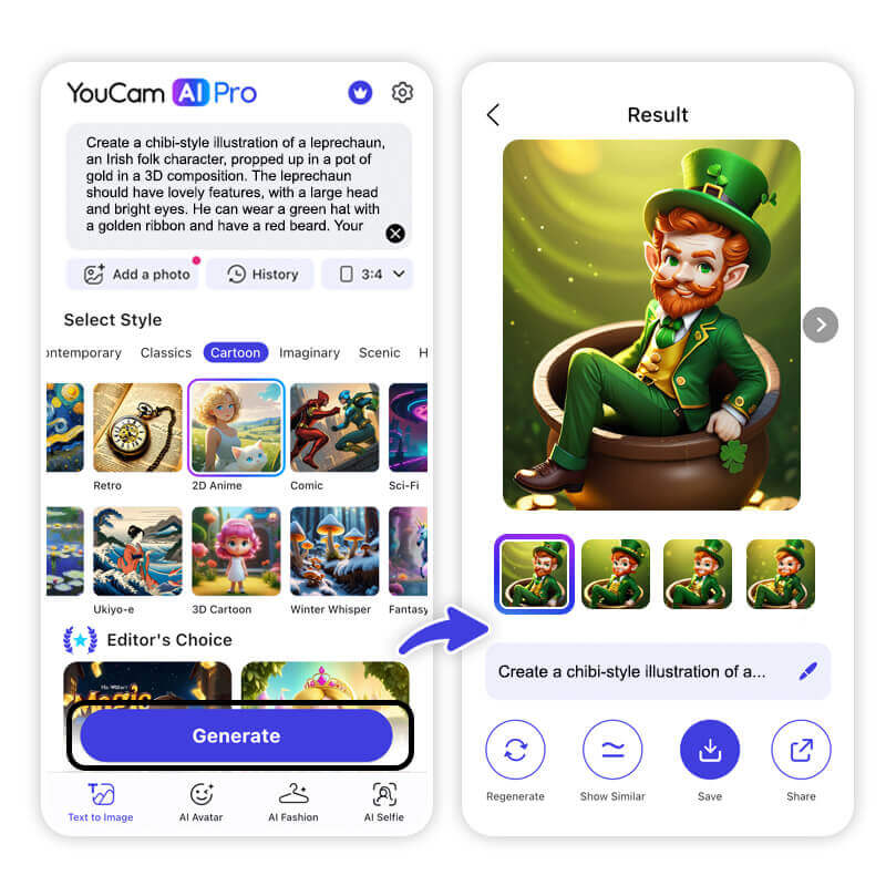 How to Make St. Patrick’s Day Images with FREE AI Image Generator: YouCam AI Pro