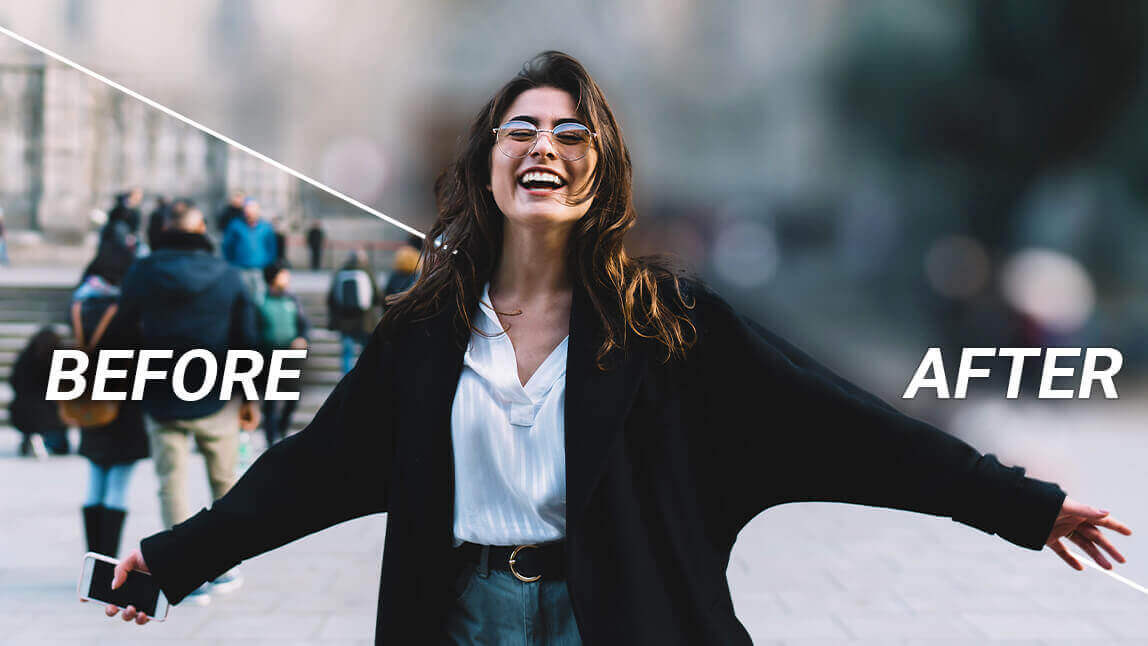 Arrière plan flou avec iPhone et Android