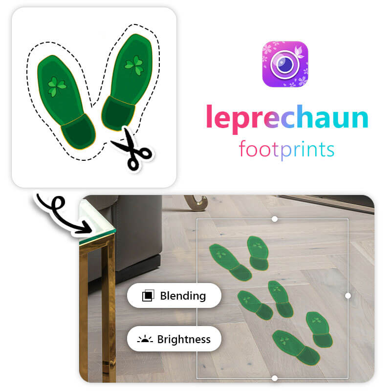 Add Leprechaun Footprints to Photo
