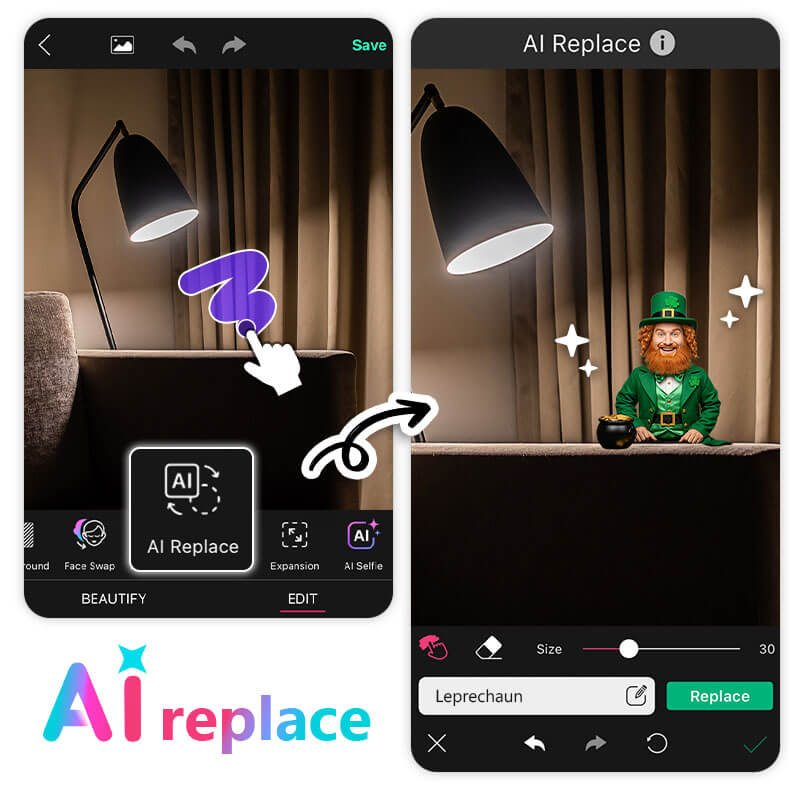 Use AI Replace to Add Leprechaun to Photo