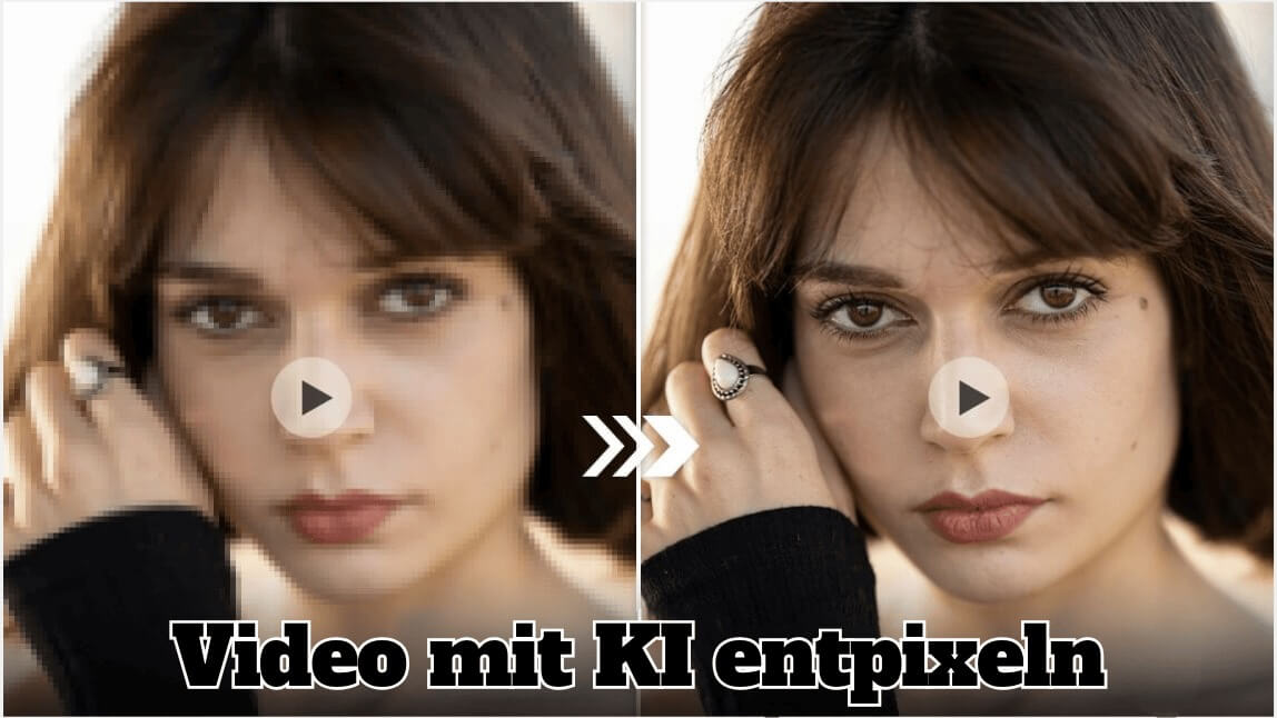 Vorher-nachher-Vergleich: Video mit KI entpixeln – 6 kostenlose Tools zum Video-Entpixeln