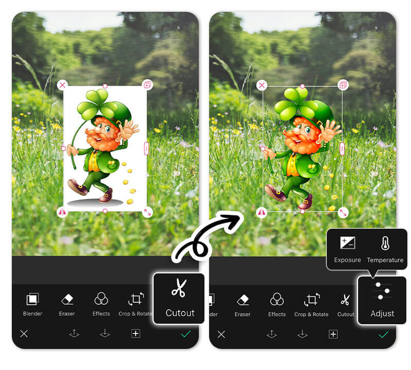 Adjust Exposure and Temperature of Photo