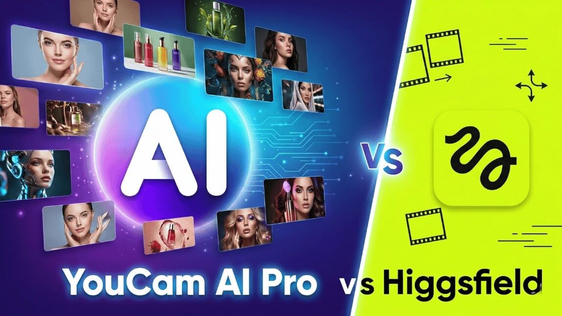 YouCam AI Pro vs Higgsfield: comparativo dos melhores geradores de imagens e vídeos com IA em 2026