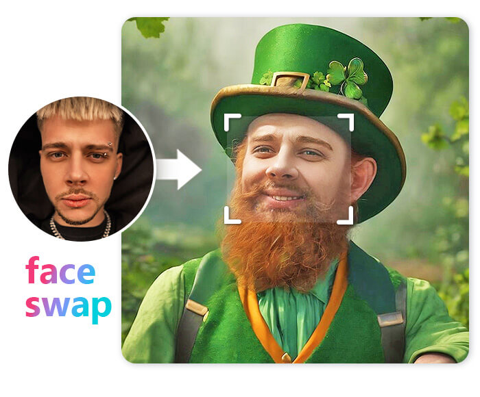 Turn into a fun leprechaun instantly with AI Face Swap.