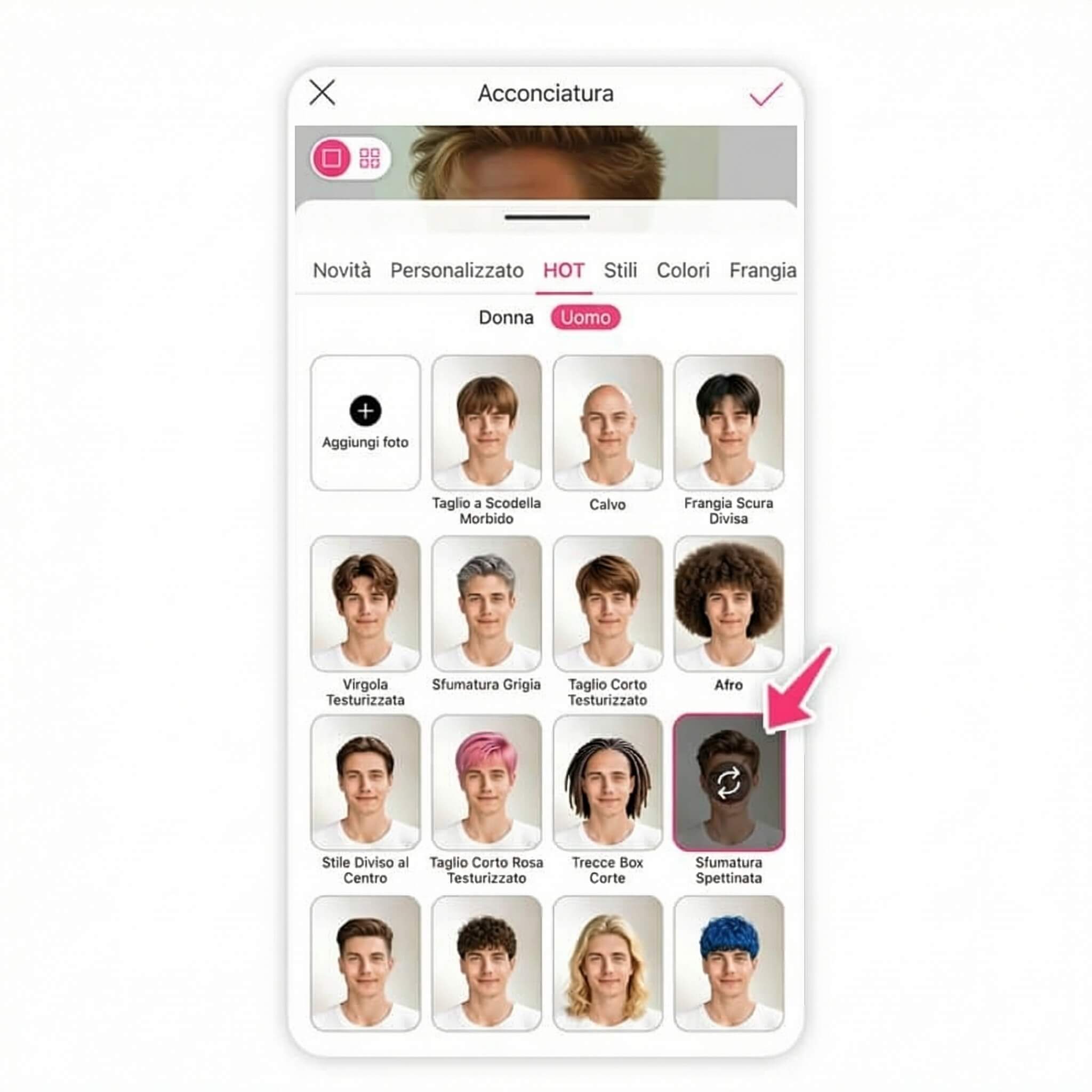 Prova taglio capelli uomo