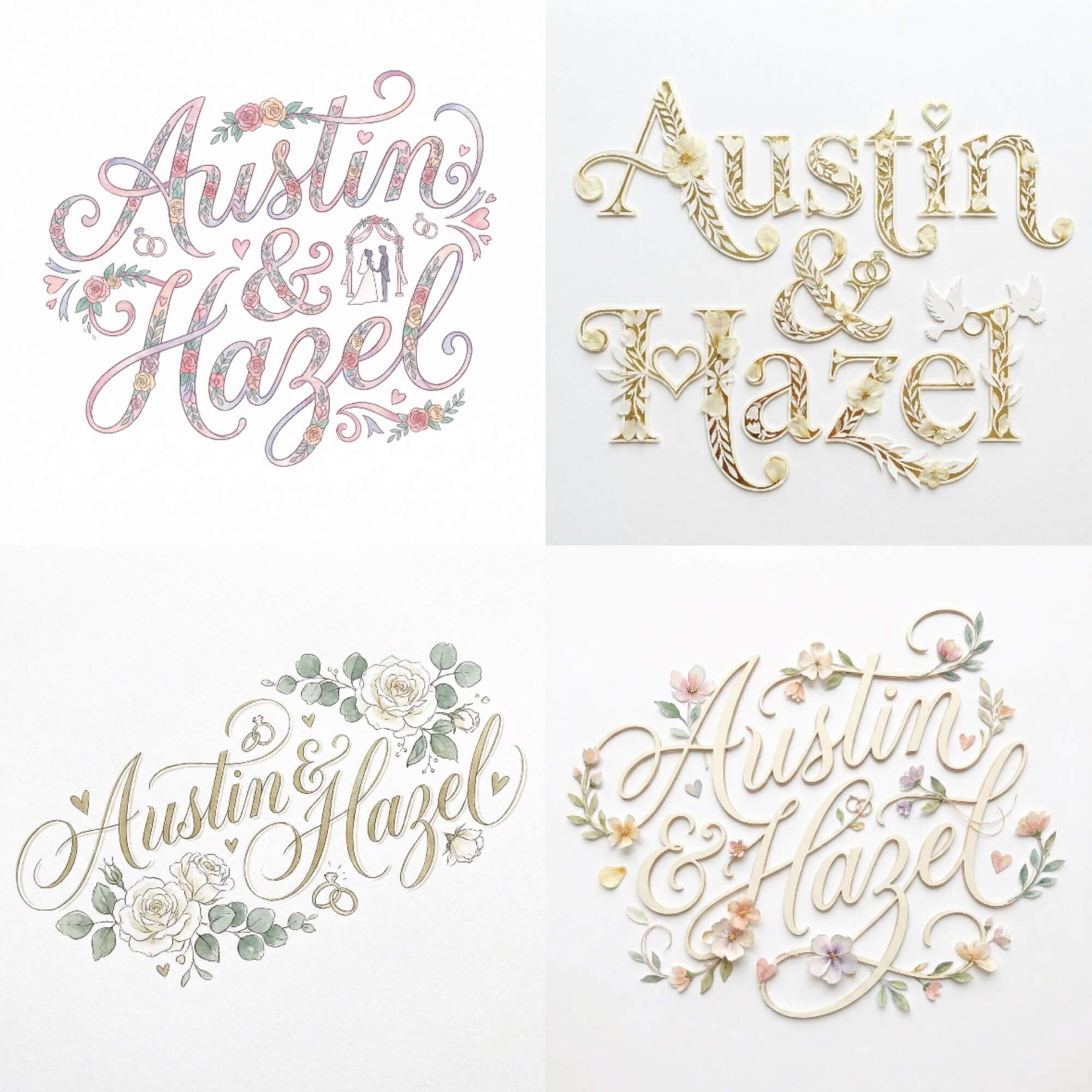 玩美相機AI文字生成圖片功能示範：輸入繁體中文指令，自動產出婚禮 Logo