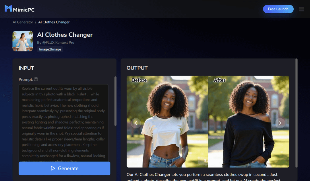 MimicPC AI Clothes Changer