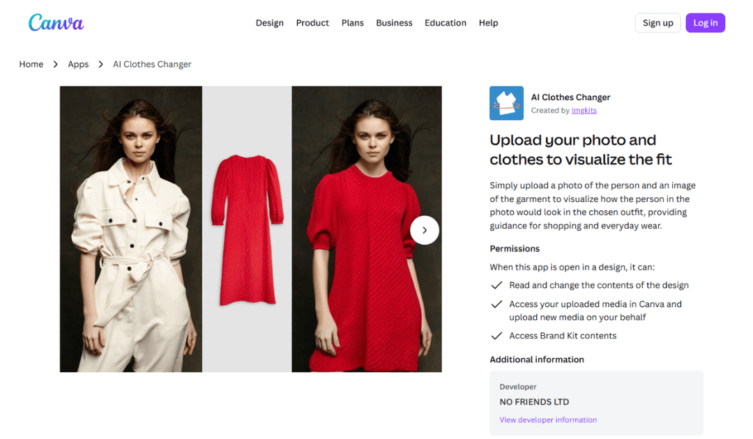 Canva AI Clothes Changer