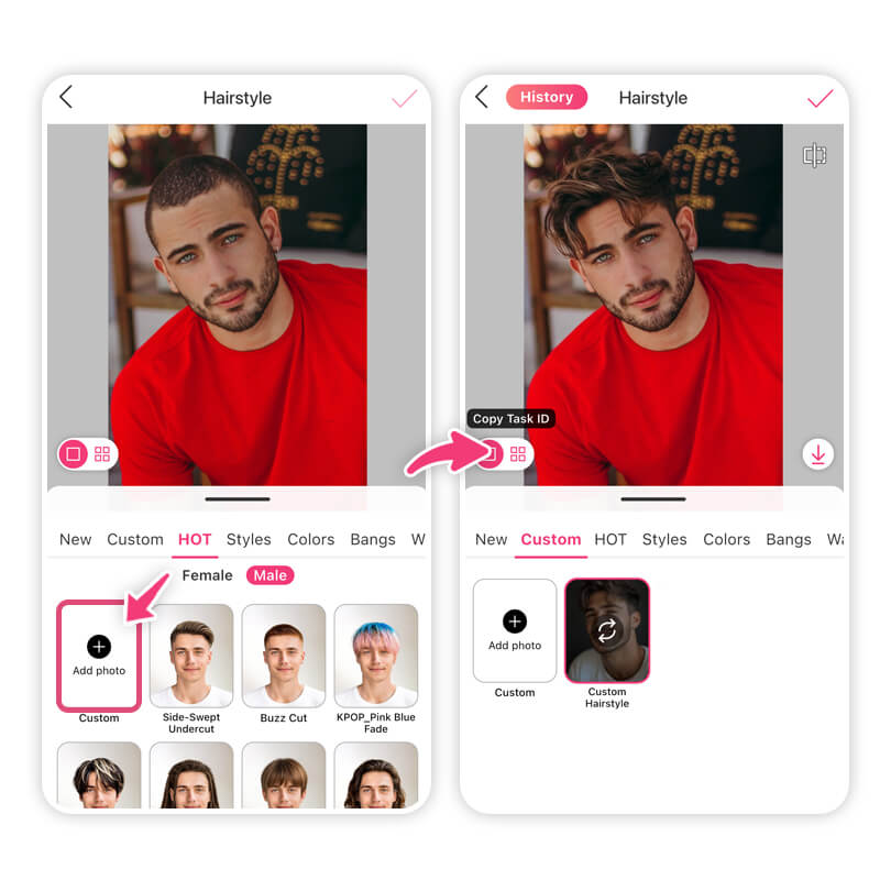 Try on dozens of latest hairstyles for men using AI Hairstyle tool.
