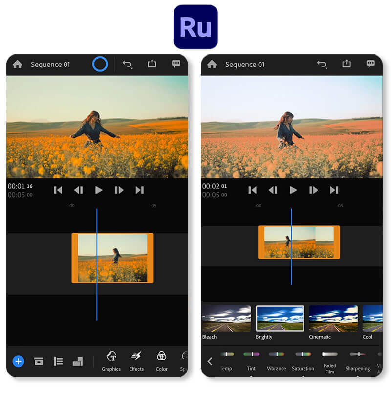 Instagram Reels bearbeiten mit Adobe Premiere Rush Adobe Premiere Rush-App für Reels