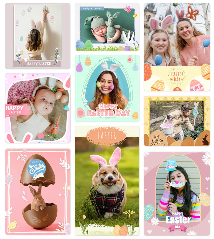 Decore suas fotos de Páscoa com adoráveis molduras e bordas