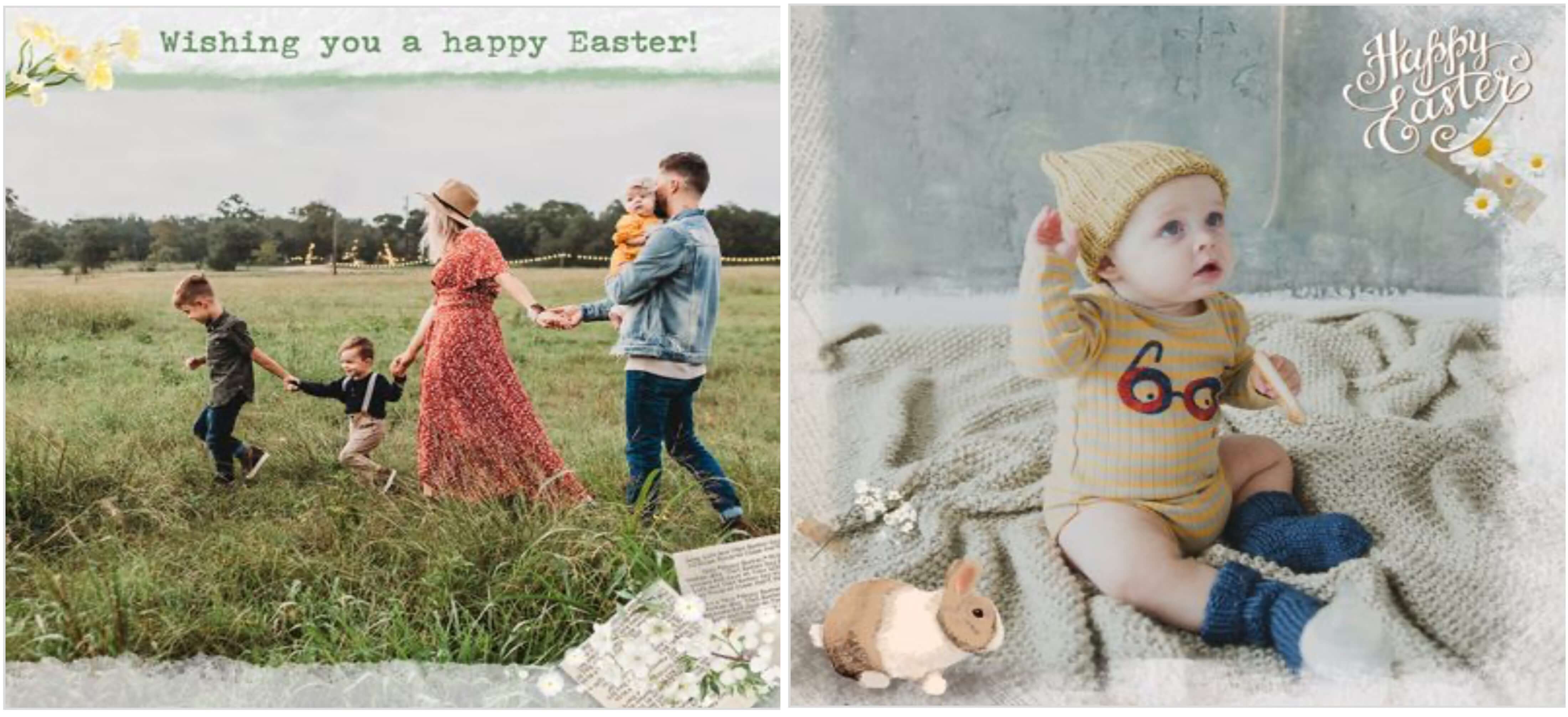 Diferentes modelos de molduras clássicas de Páscoa com ovos e elementos festivos para fotos