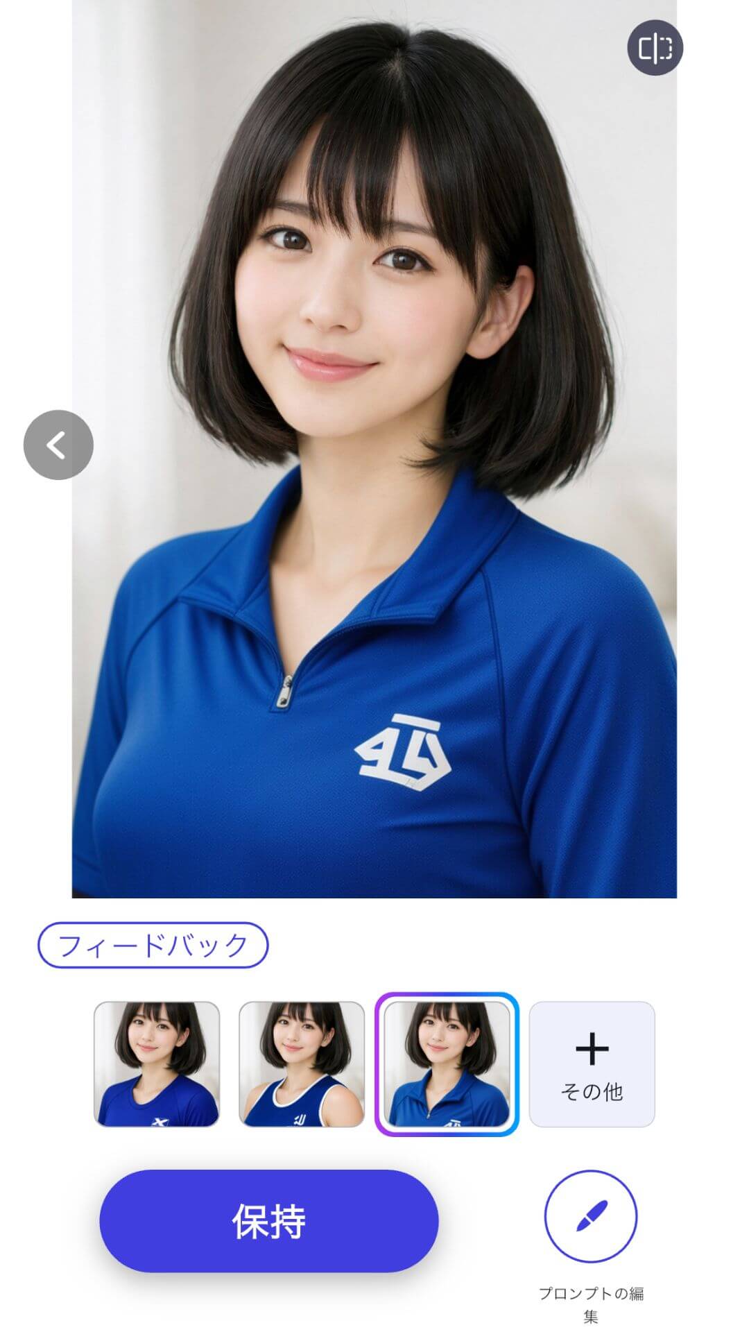 AI彼女の服を変更