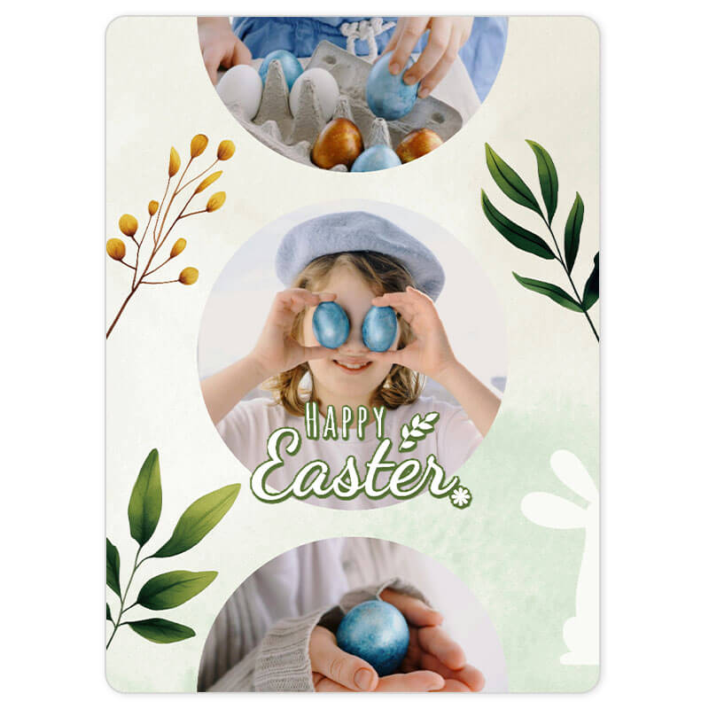 Colagem temática de Páscoa com tons pastel para compartilhar no Instagram.