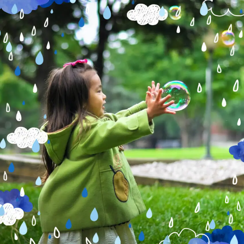 兒童節邊框 6：雨滴手繪邊框