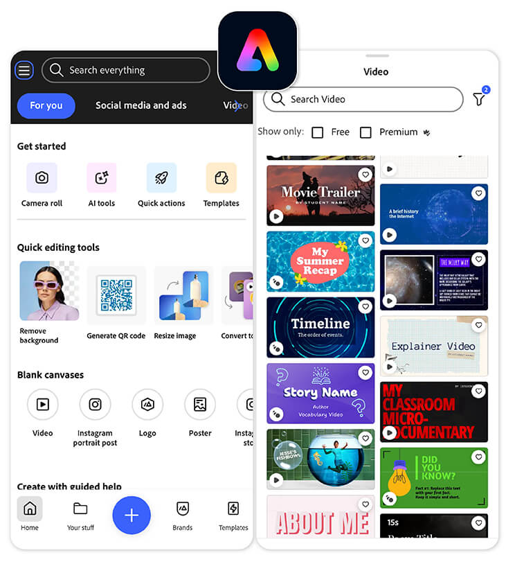 Adobe Express is a good lyric video maker, depending on your needs and skill level.