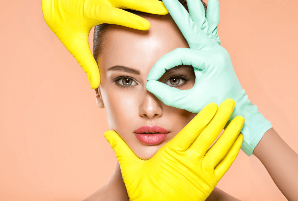 Ejemplo de proporción áurea en diferentes formas de rostro femenino.