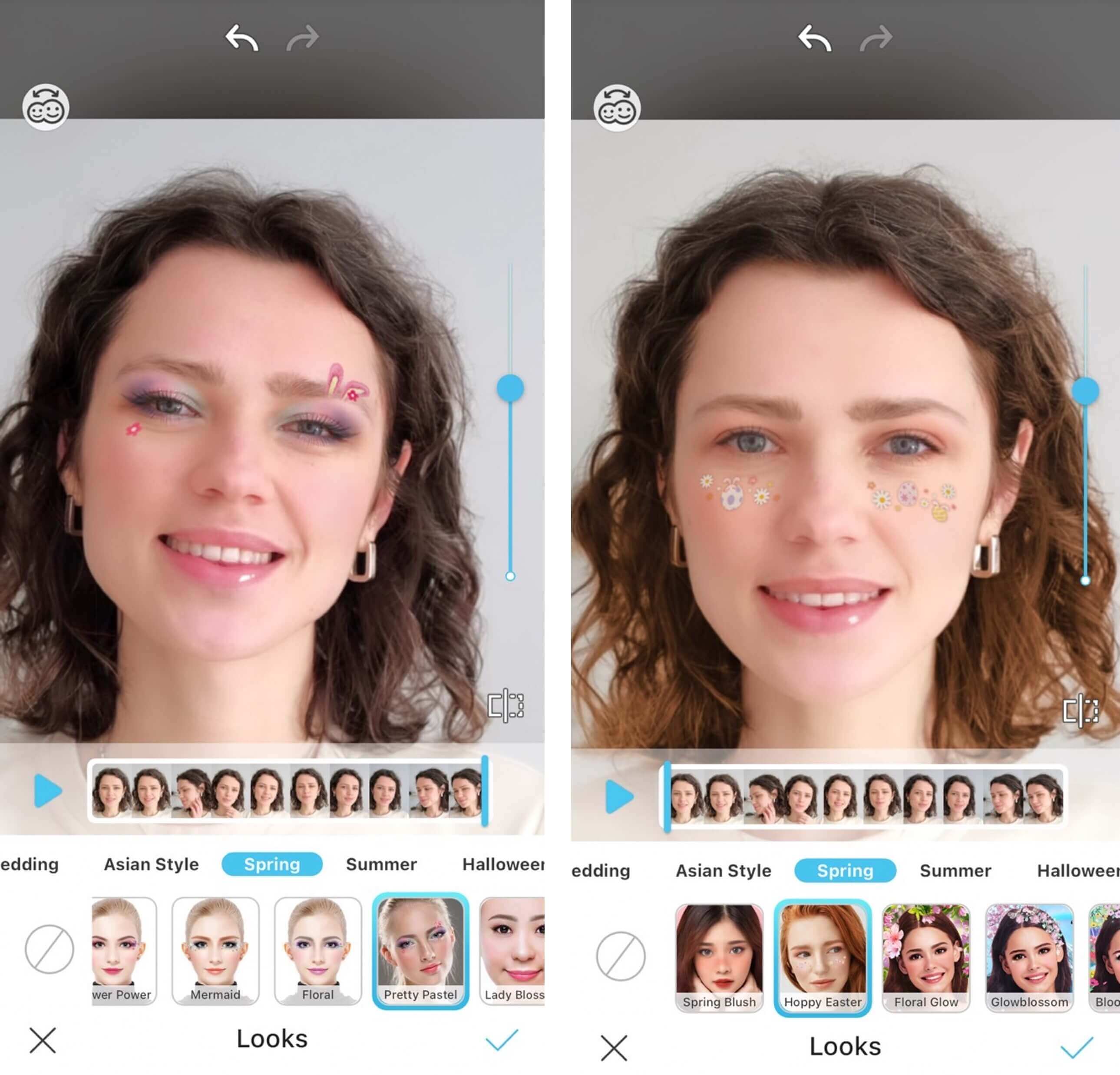 Filtros de maquiagem de Páscoa para vídeos no YouCam Video