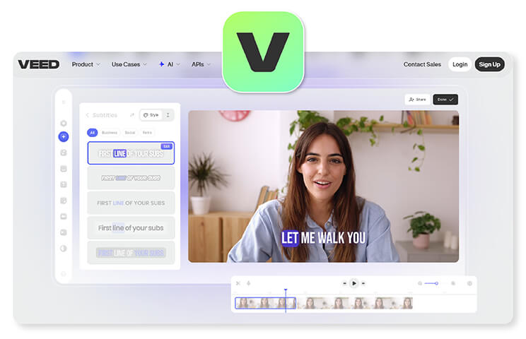 VEED.io is another solid lyrics video maker platform on the market.