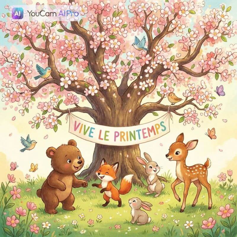 Créer image et carte virtuelle Printemps