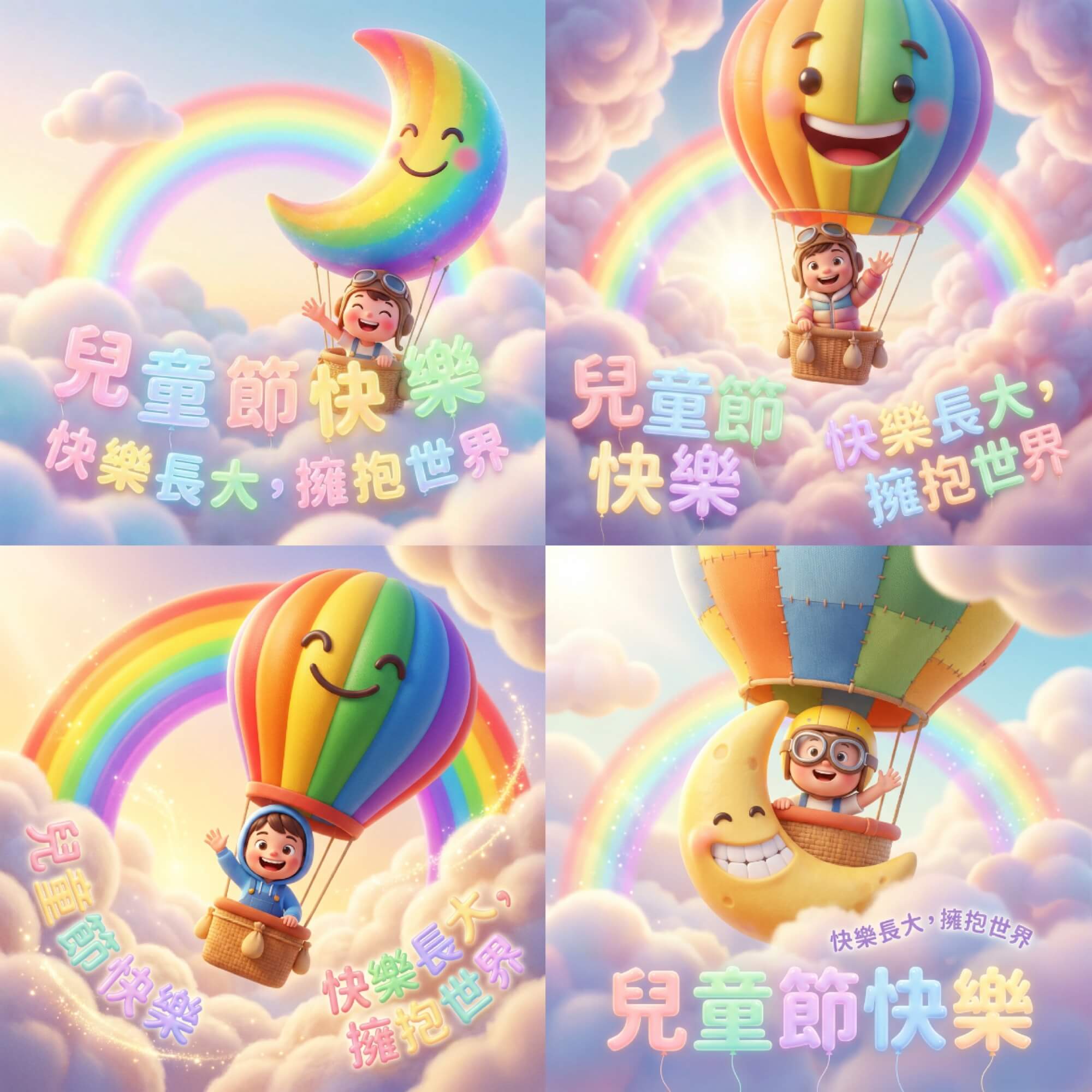 兒童節快樂圖：快樂長大擁抱世界