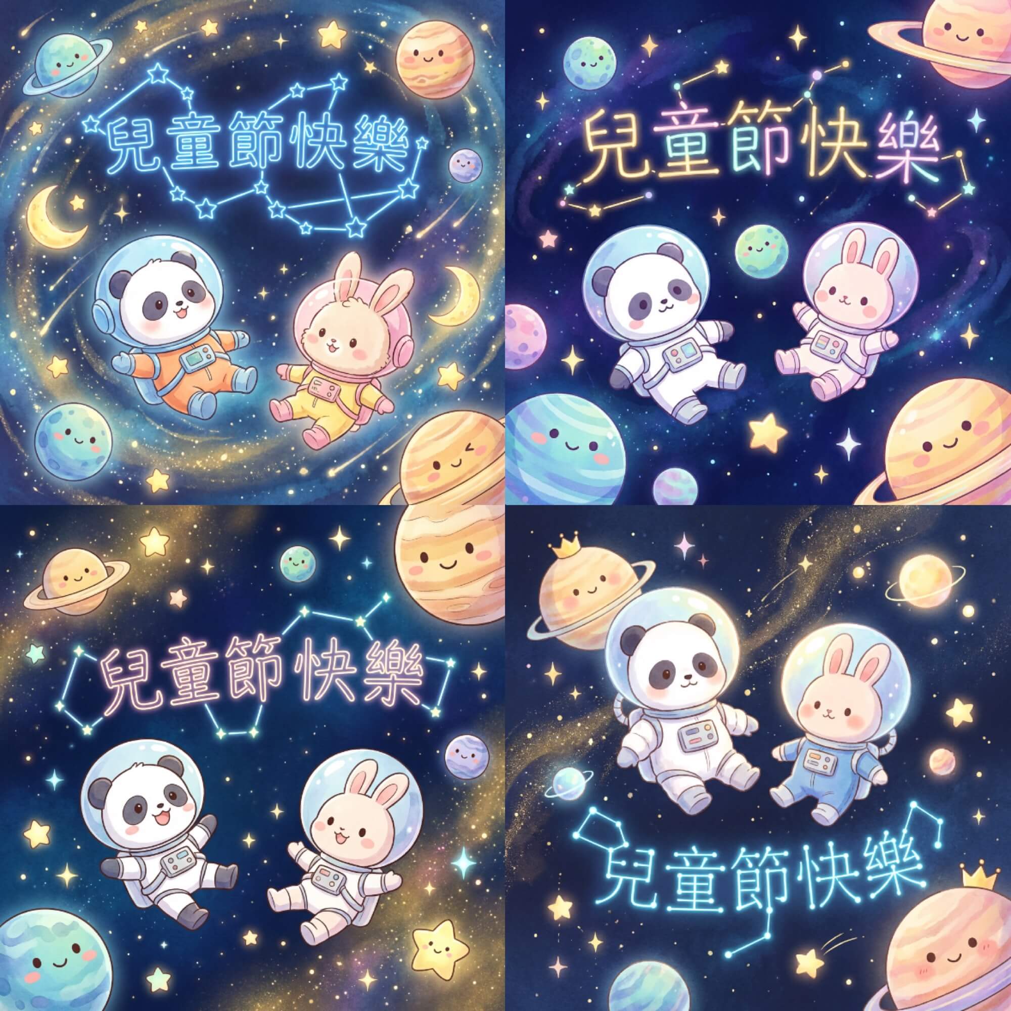 兒童節快樂圖：小動物太空探險隊