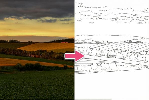 風景画の塗り絵