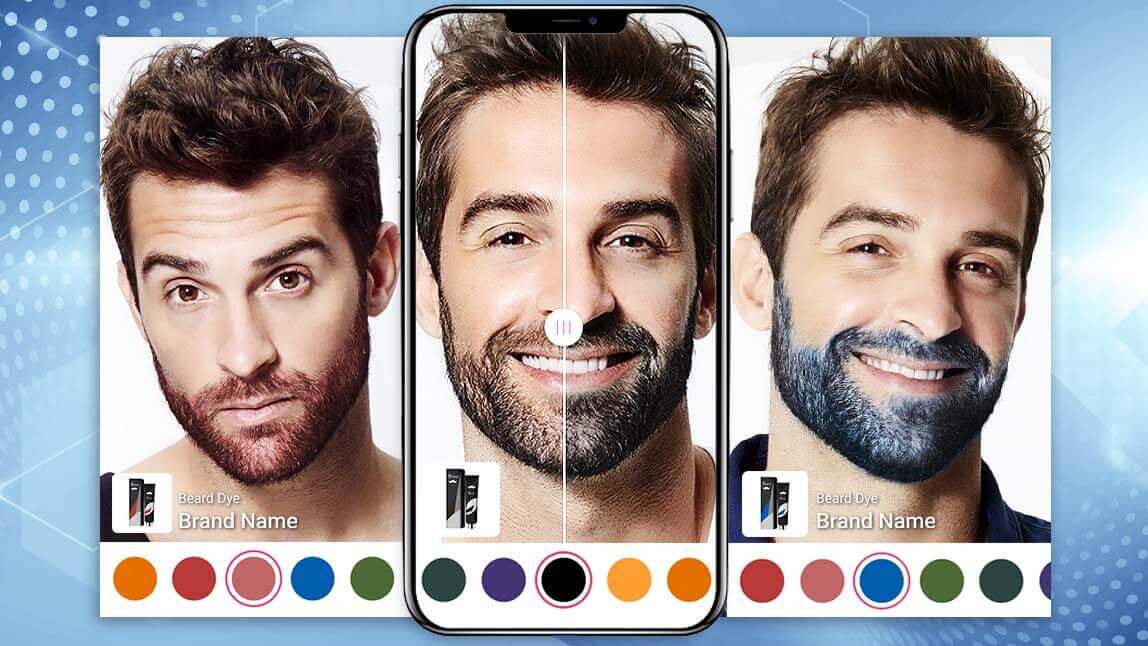 Ilustración de diferentes colores de barba según tipo de rostro.