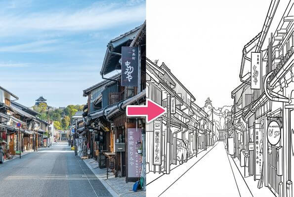 街並みの塗り絵