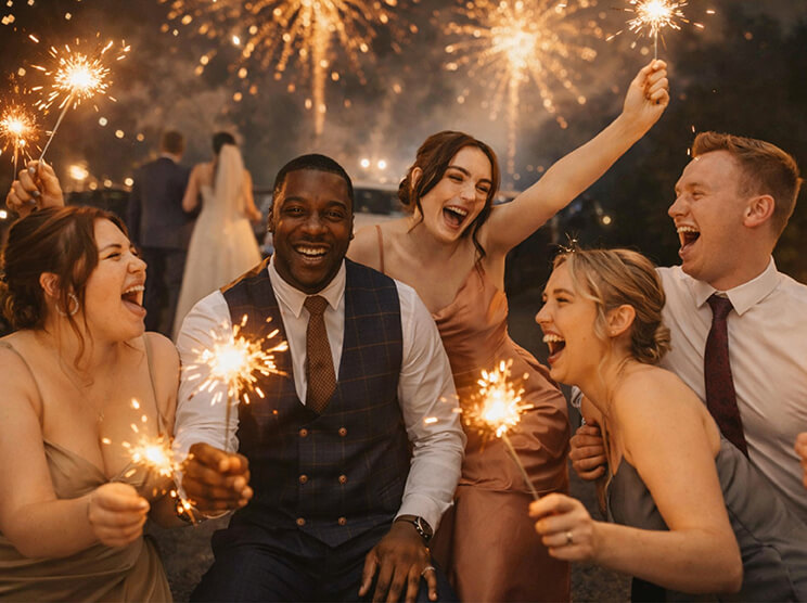 End your wedding video with a sparkler exit, fireworks, or a dramatic goodbye as the couple leaves. Take your wedding video to the next level with YouCam Video's editing tools.
