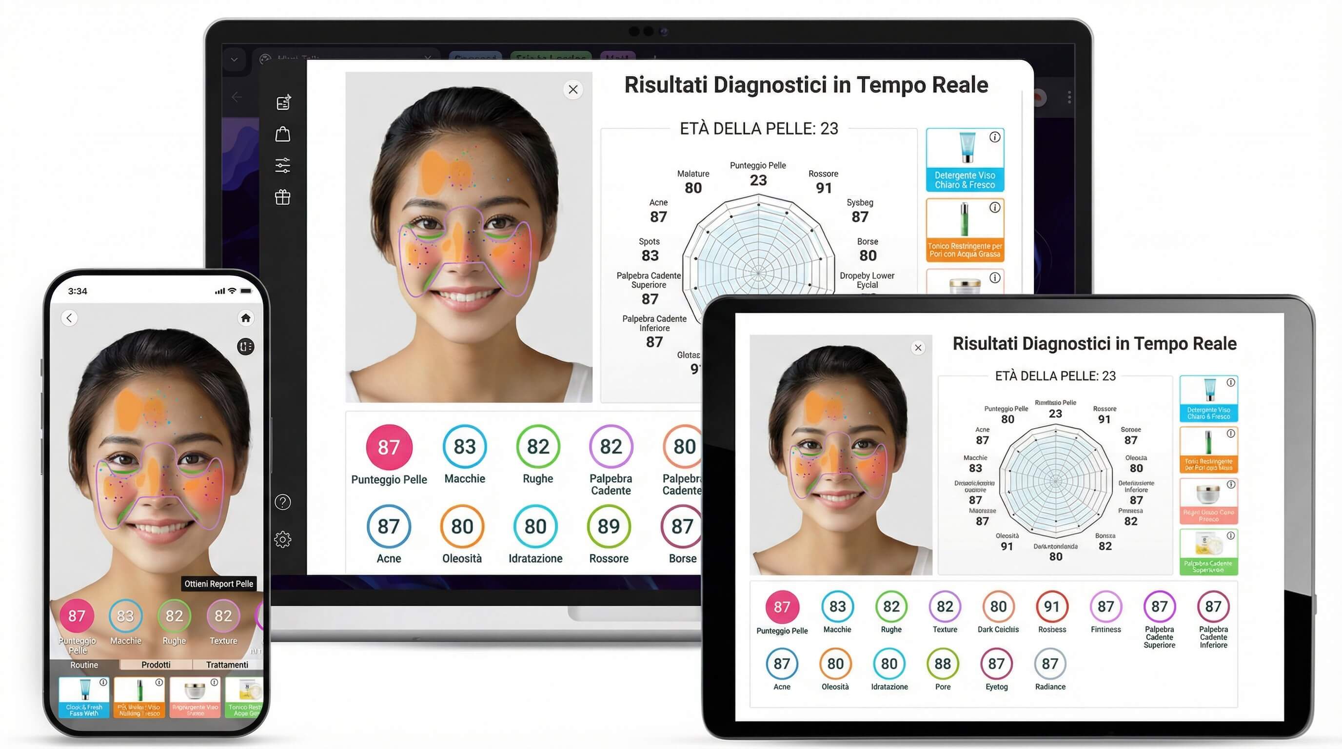 integrazione per analisi della pelle AI