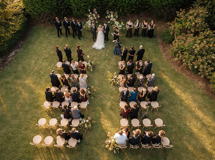If available, aerial footage adds cinematic beauty and context to your wedding video. This idea will make your wedding video truly special.