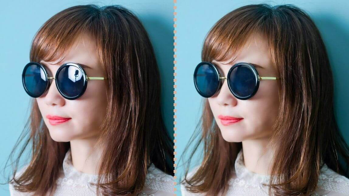 メガネの反射を消す