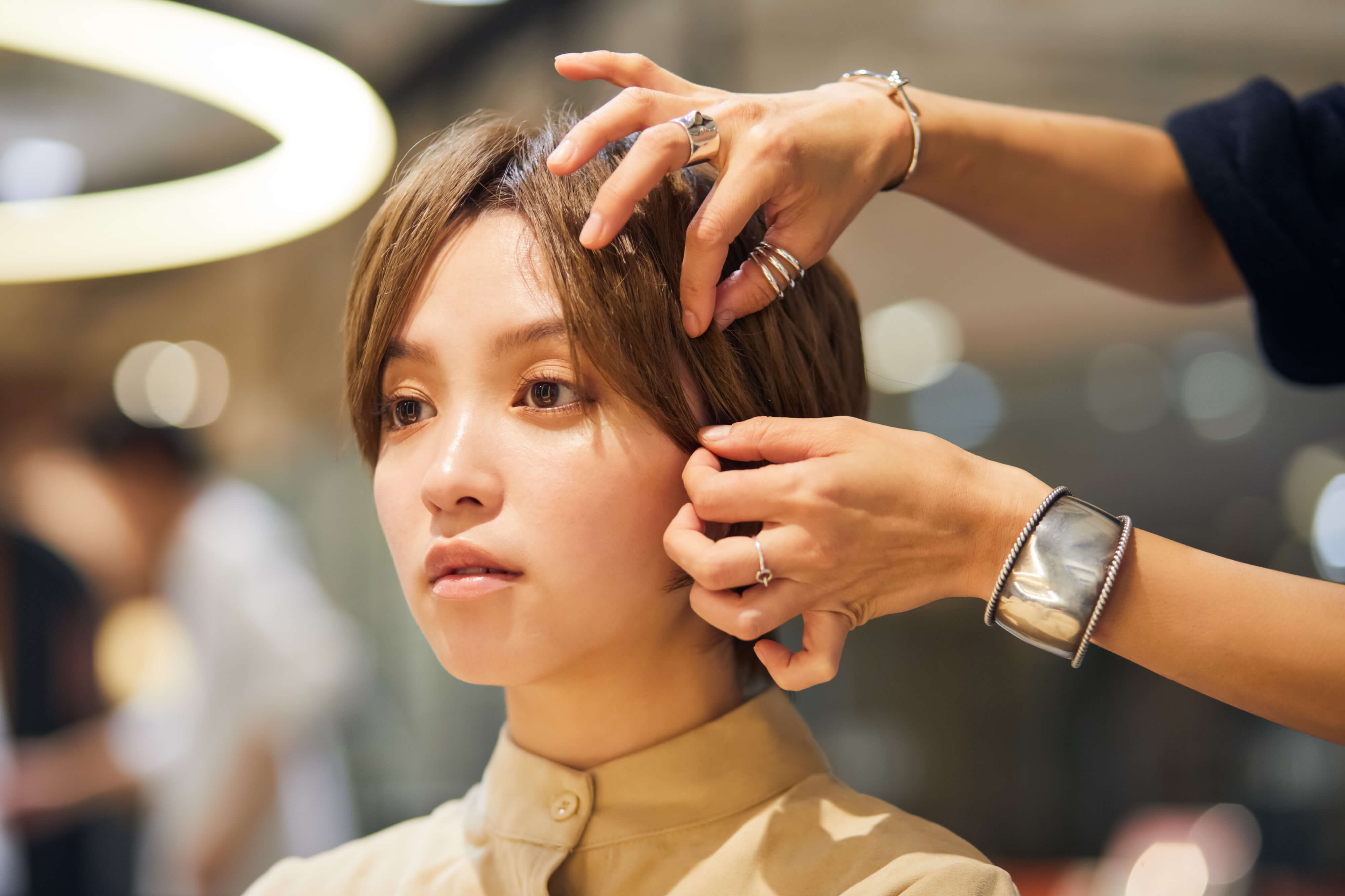 美容院でイメチェン