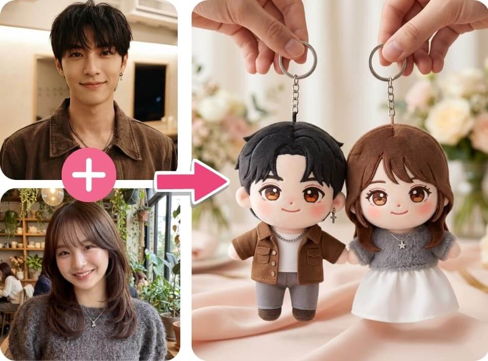 推しと自分の写真でキーホルダー画像加工