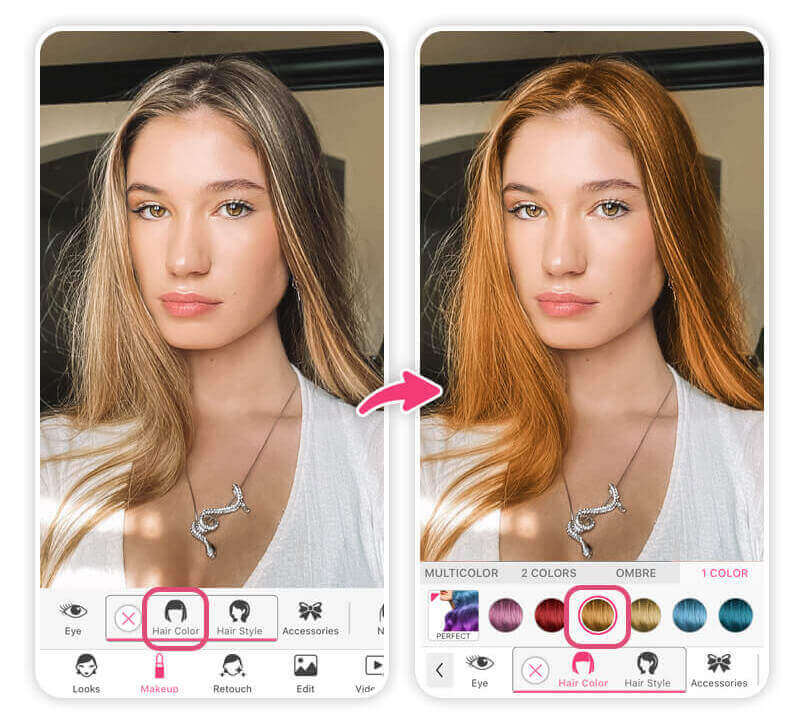 Meilleure application filtre cheveux blond et filtre cheveux roux