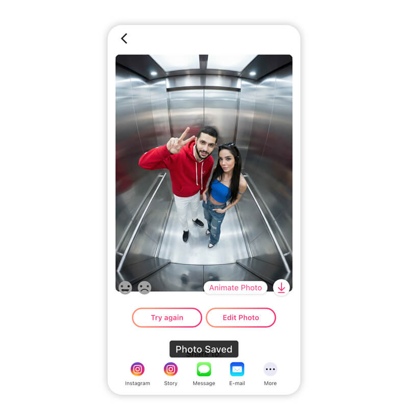 AI will seamlessly combine the images into your chosen template, creating a polished result ready to share.