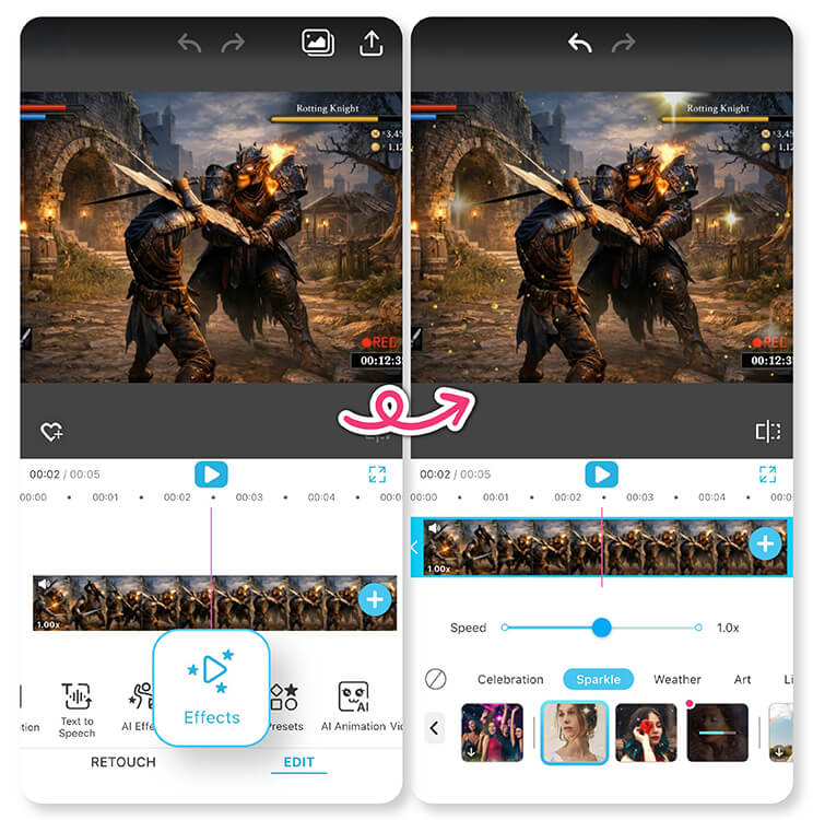 Editing gaming videos has never been easier with YouCam Video app.