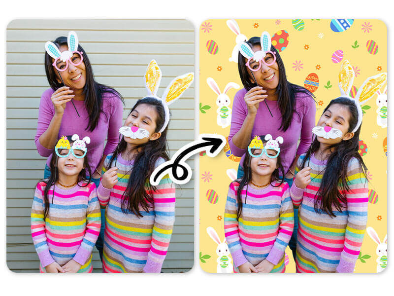 Arrière-plan du lapin de Pâques avec la meilleure application montage photo Pâques gratuit