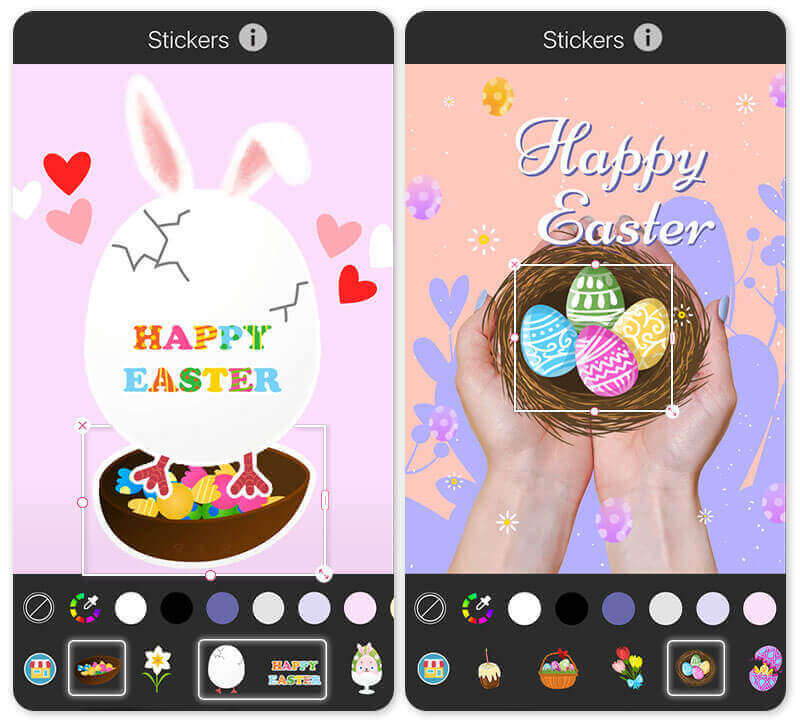 Ajoutez des autocollants de Pâques à la photo avec la meilleure application gratuite de montage photo de Pâques