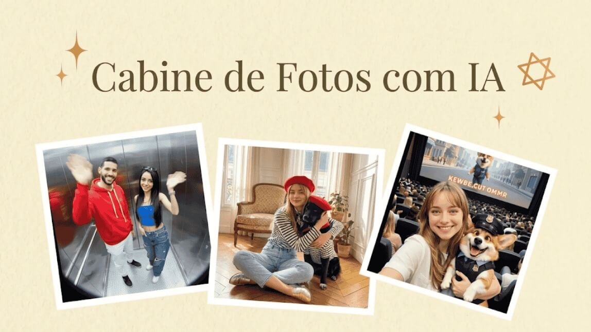 Cabine de Fotos com IA do YouCam Makeup: crie fotos em grupo divertidas com casais, amigos e pets em segundos
