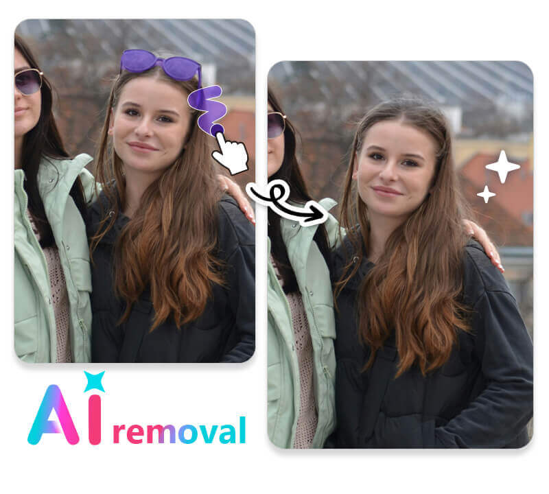 Remove sunglasses from a photo easily and instantly
