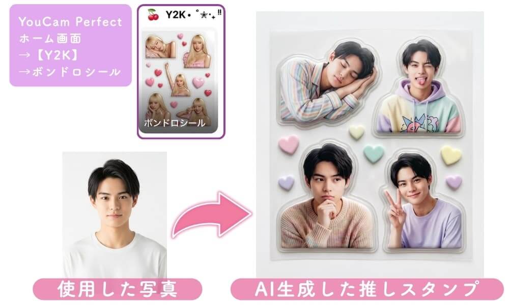 推しの写真からオリジナル推しスタンプを作成
