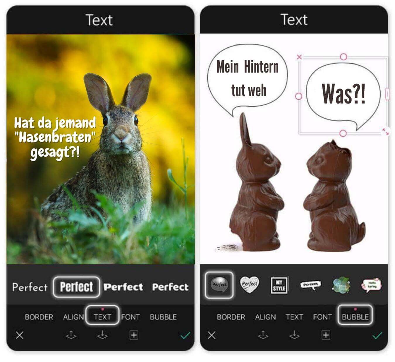 Mit dieser App kannst du selbst lustige Osterbilder erstellen.