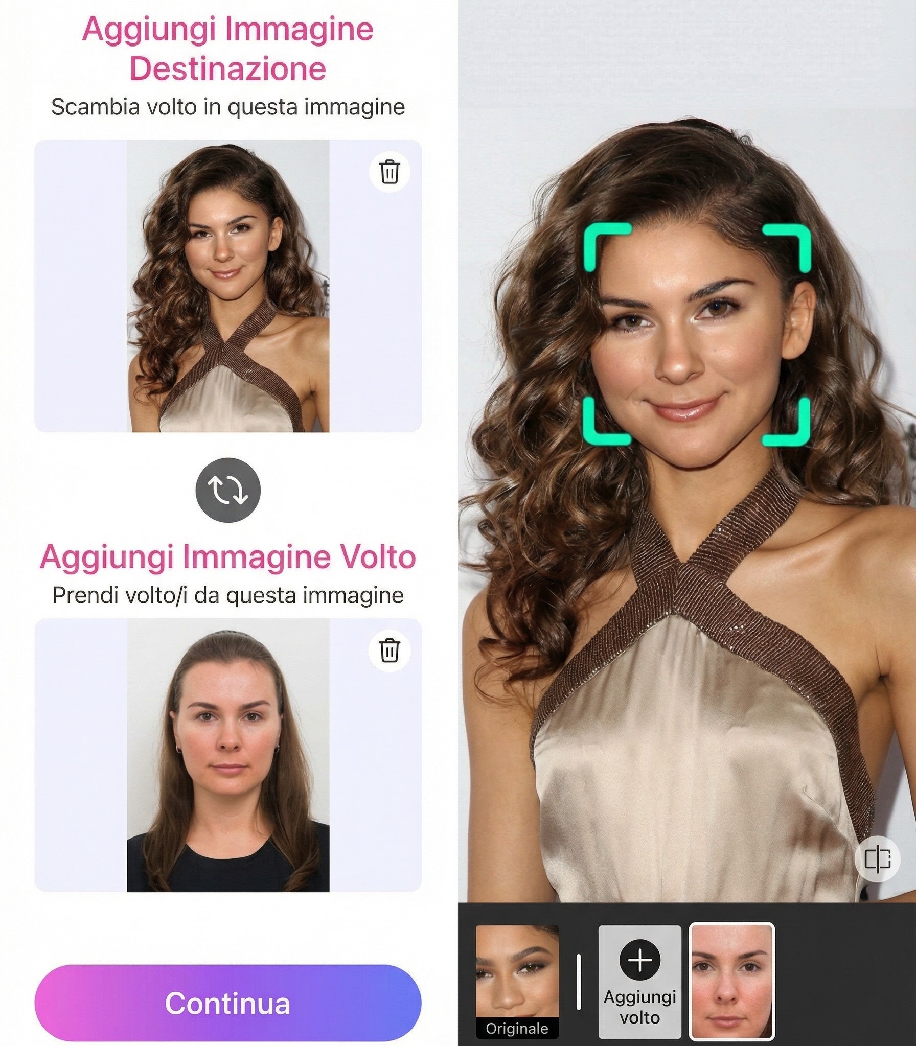 Vai alla Funzione Face Swap