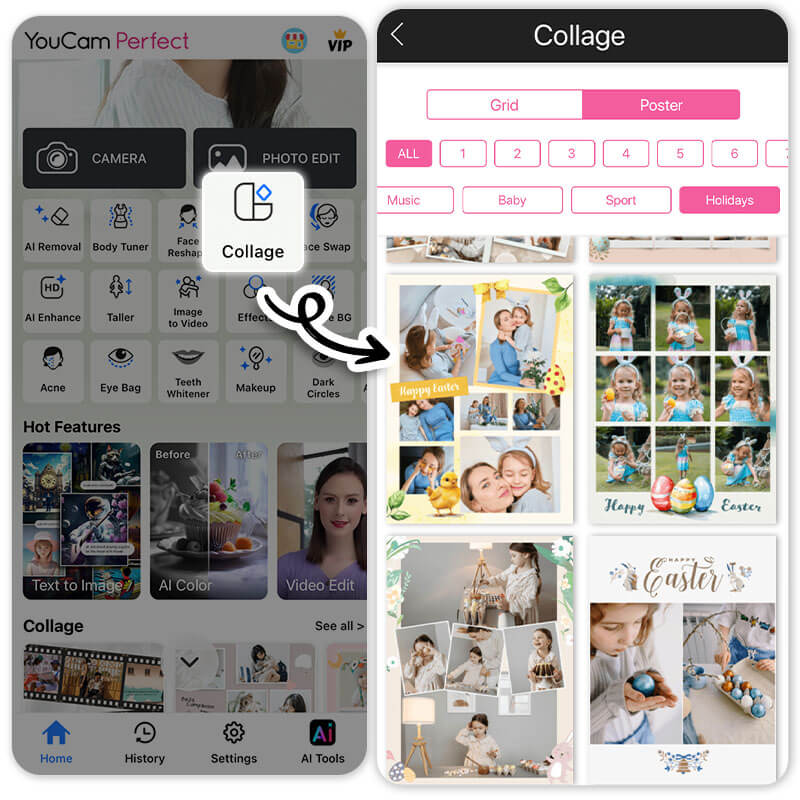 Schritt-für-Schritt-Anleitung: Oster-Collage mit YouCam Perfect auf dem Smartphone erstellen