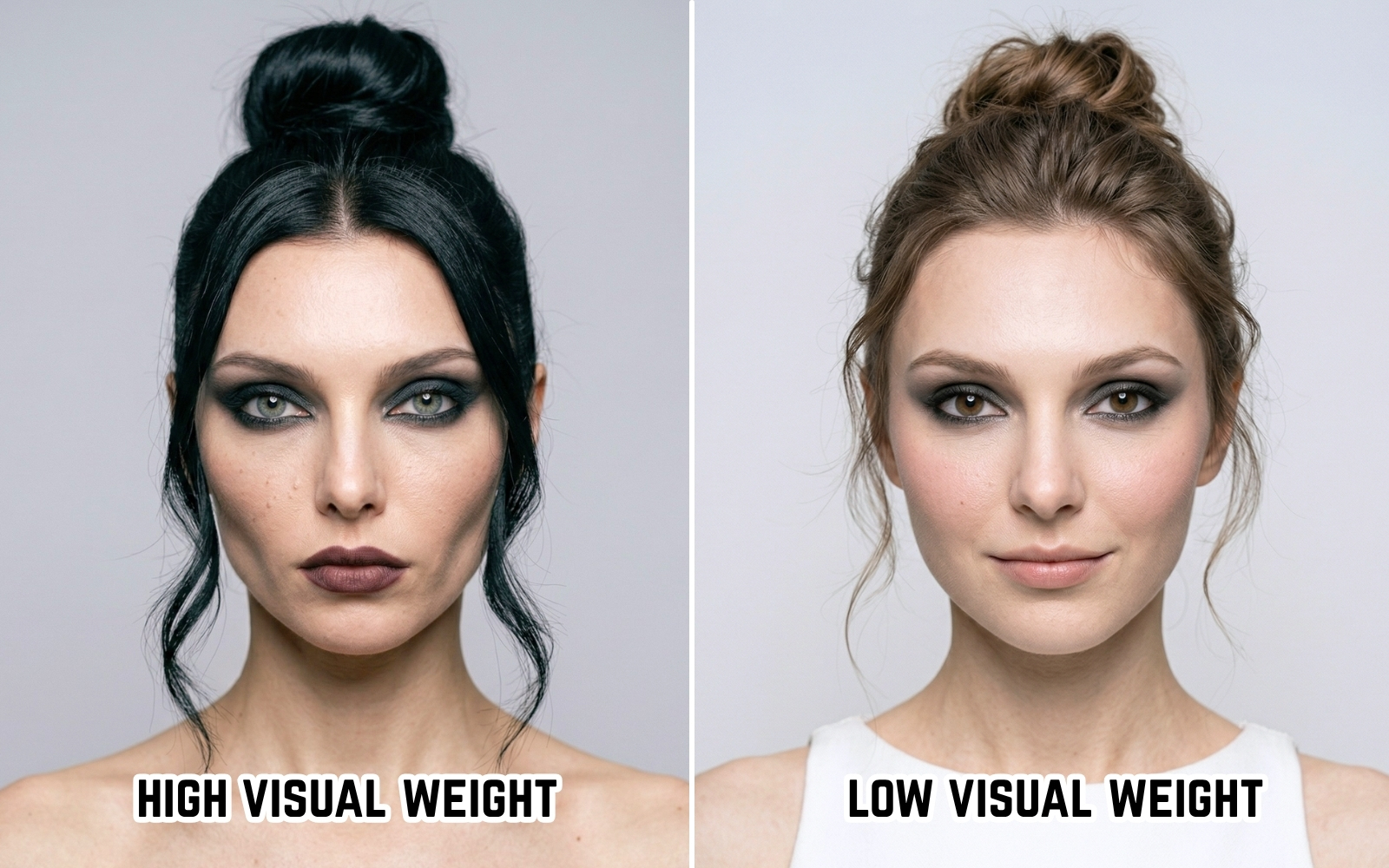 smokey makeup on high & low visual weight face smokey makeup on high & low visual weight face