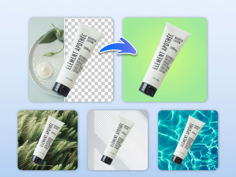 Example of making a product image transparent with AI