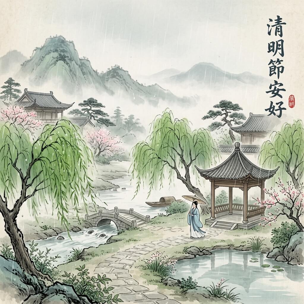 清明節早安圖免費下載 書法祝福圖