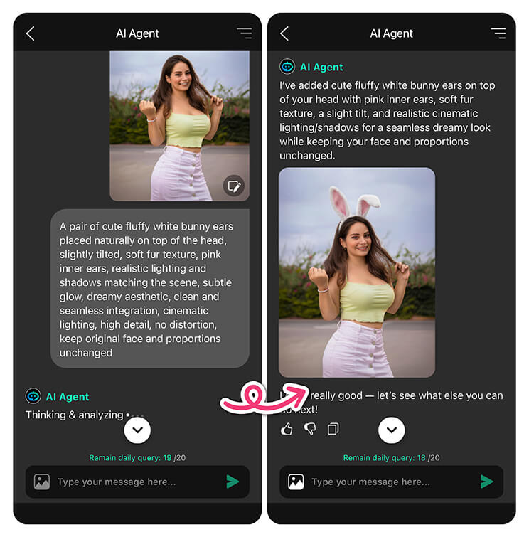 Enter Prompt To Add Easter Bunny Ears to Photos
